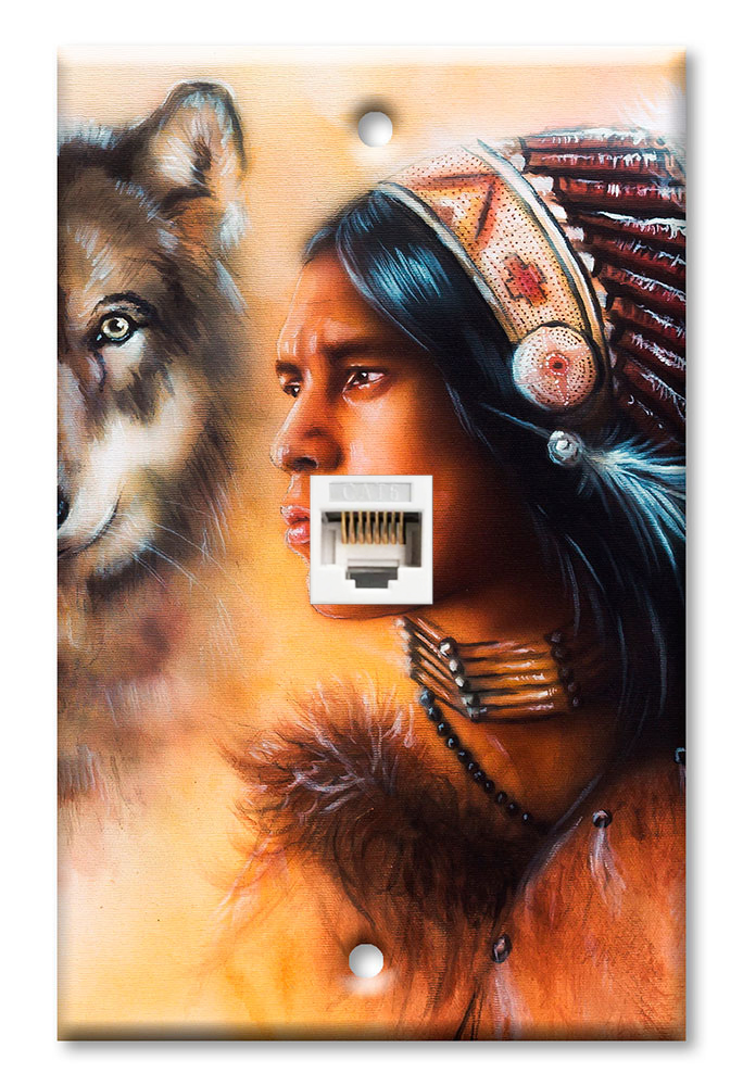 Wolf and Indian Chief - #2726