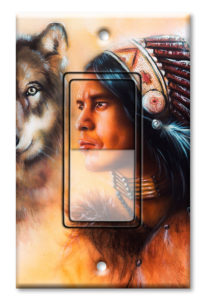 Wolf and Indian Chief - #2726