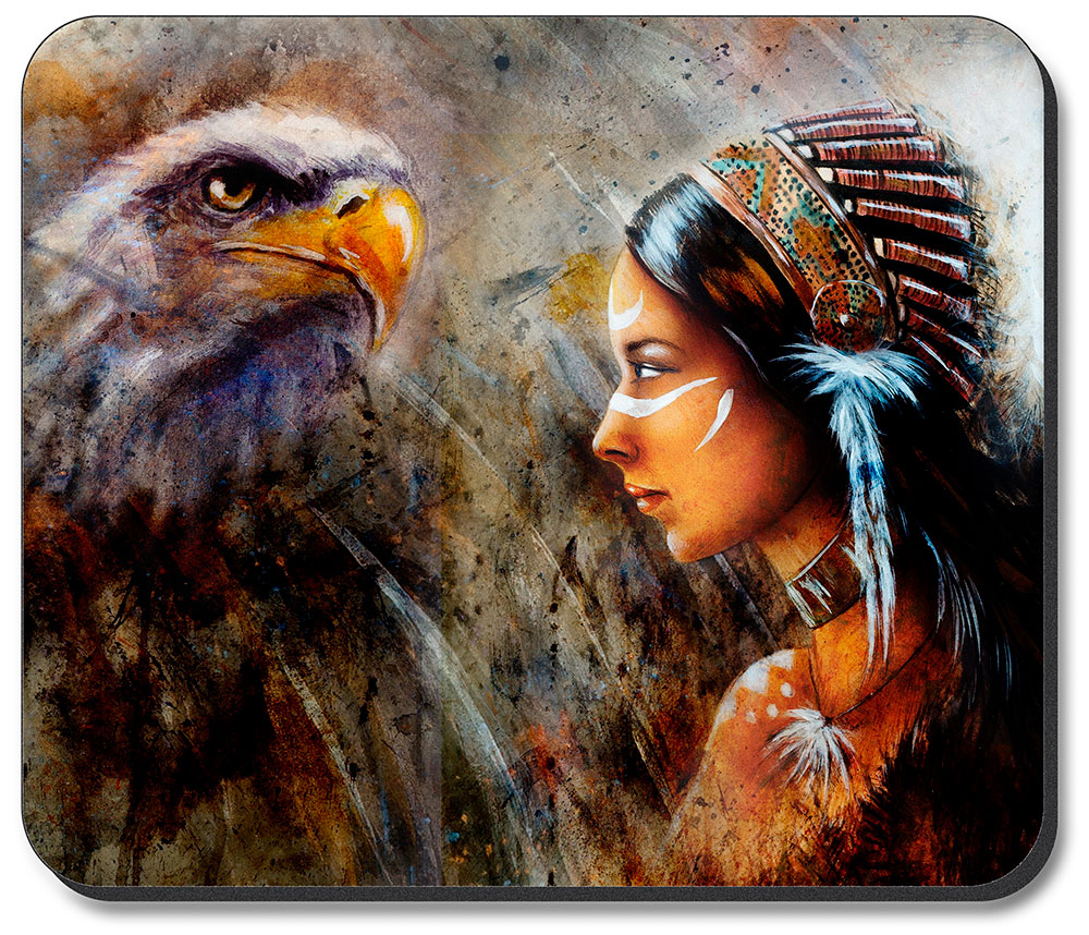 Indian Woman and Eagle - #2728