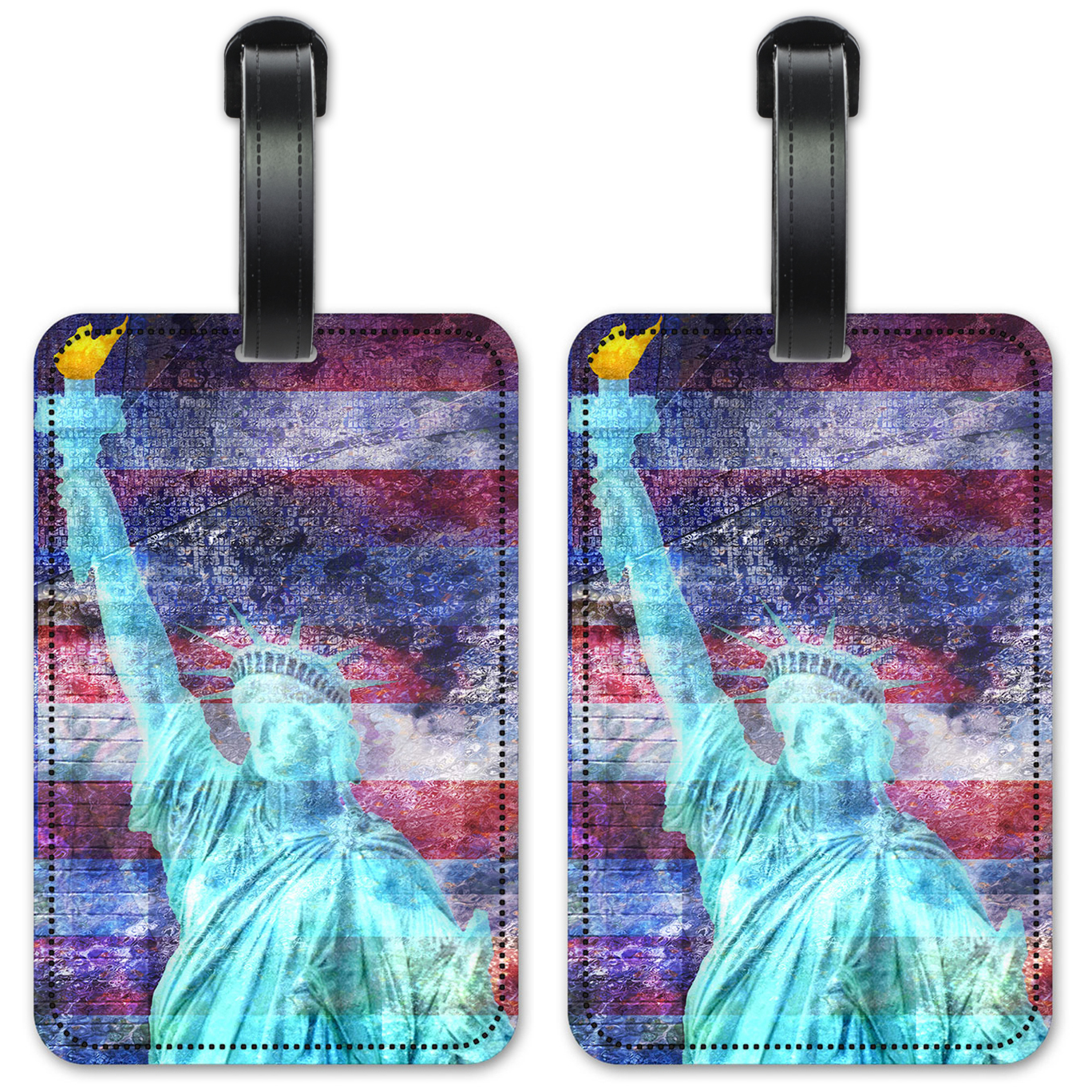 Statue of Liberty with Flag Background - #2750