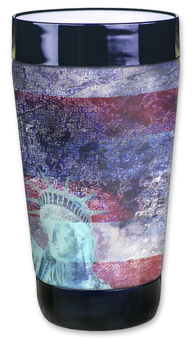 Statue of Liberty with Flag Background - #2750