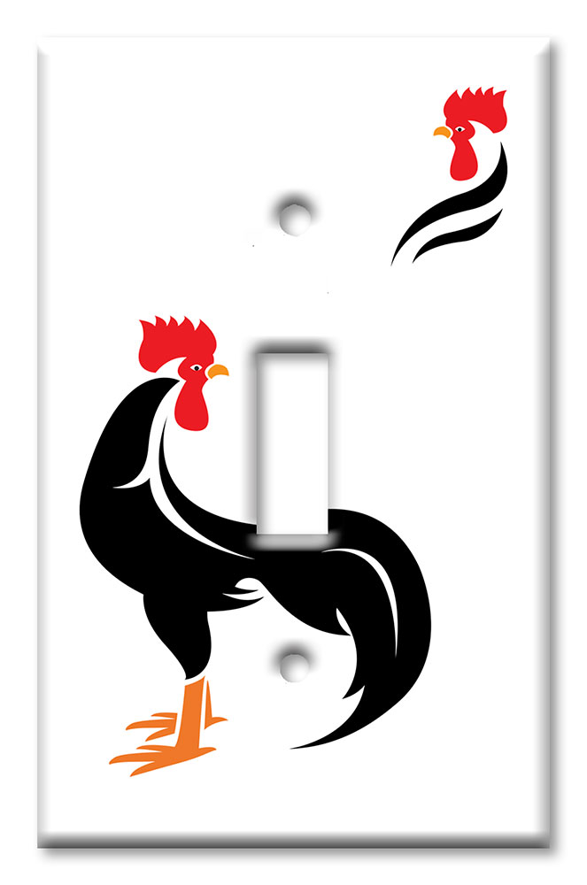 Art Plates - Decorative OVERSIZED Switch Plate - Outlet Cover - Year of the Rooster