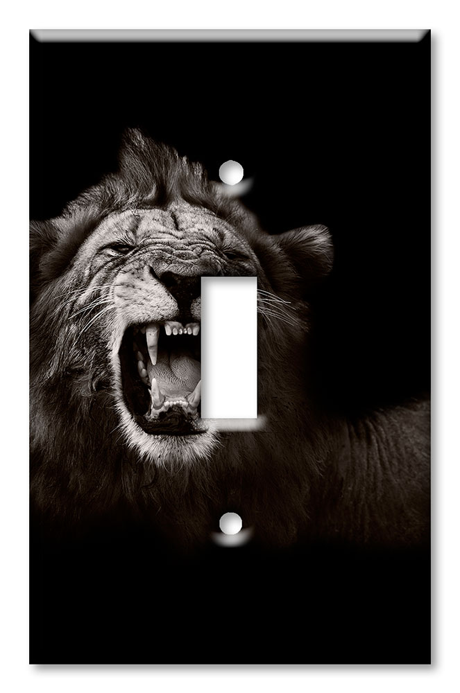 Art Plates - Decorative OVERSIZED Switch Plates & Outlet Covers - Lion Roaring