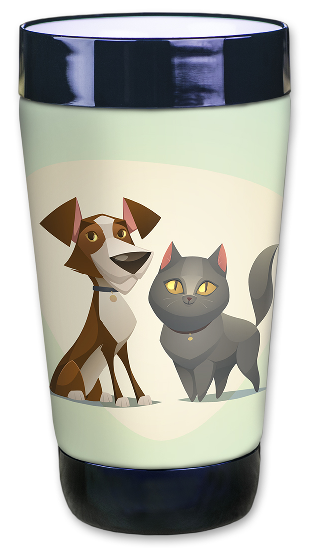 Cat & Dog Blue Background - #2760