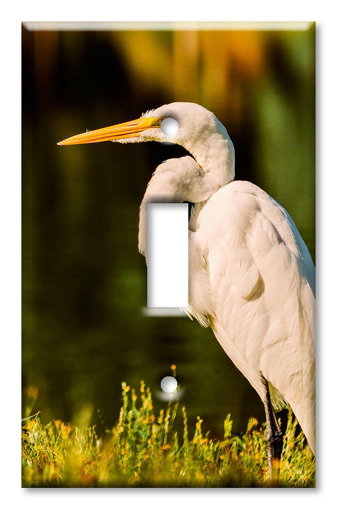 Art Plates - Decorative OVERSIZED Switch Plate - Outlet Cover - Stork