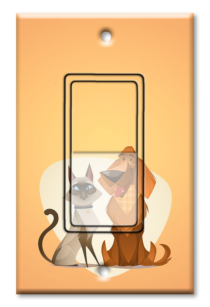 Cat and Dog Orange Background - #2764
