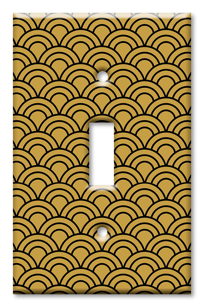 Black and Gold Half Circles - #2778