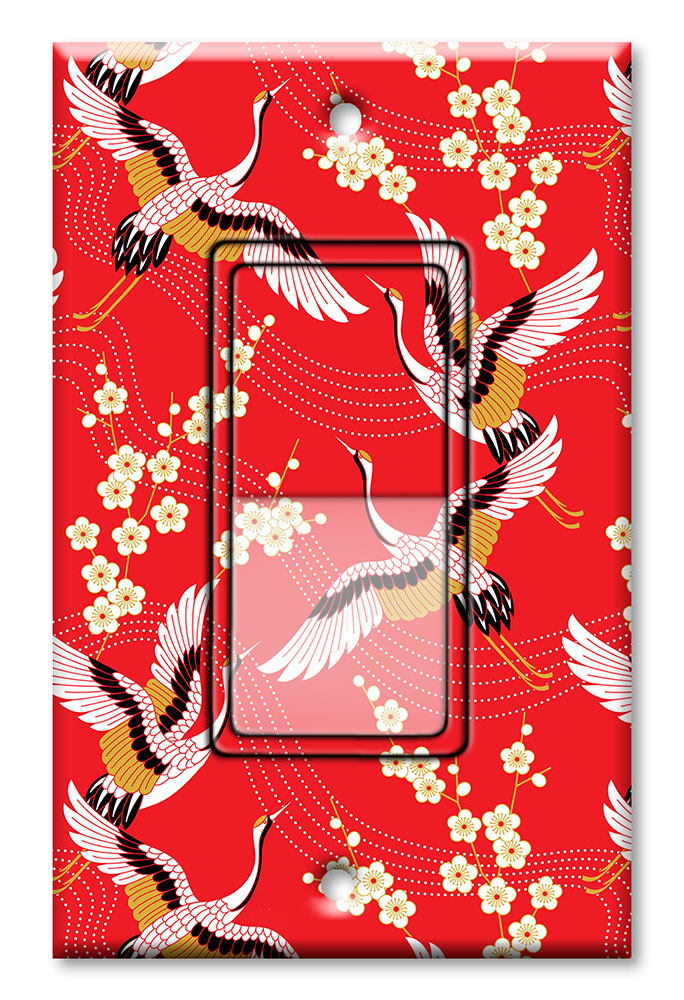 Red, White and Gold Cranes - #2781