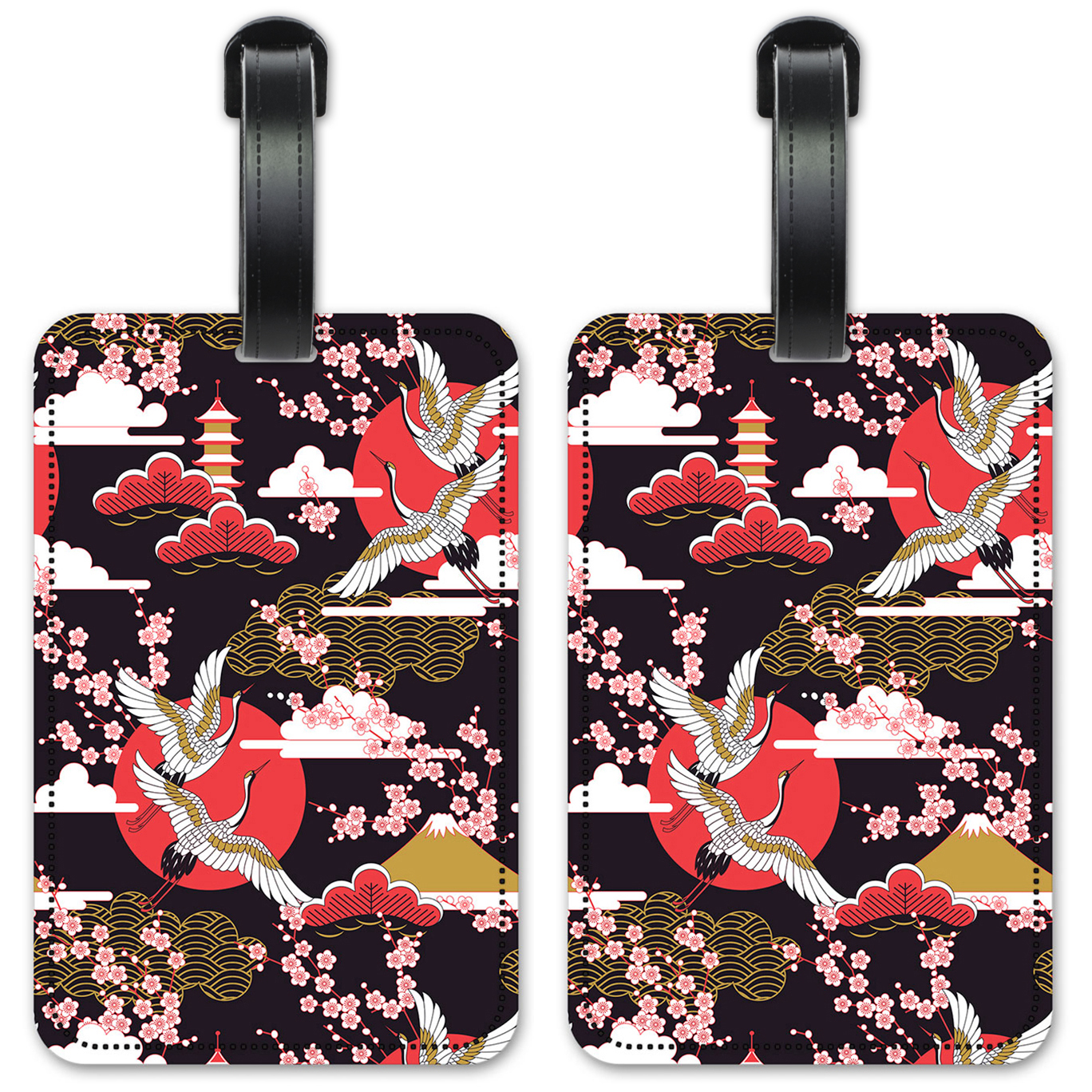 Red, White & Gold Flying Cranes - #2786