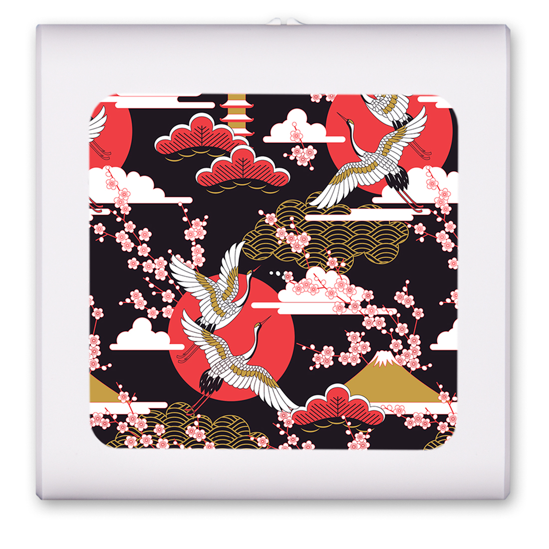 Red White and Gold Flying Cranes - #2786