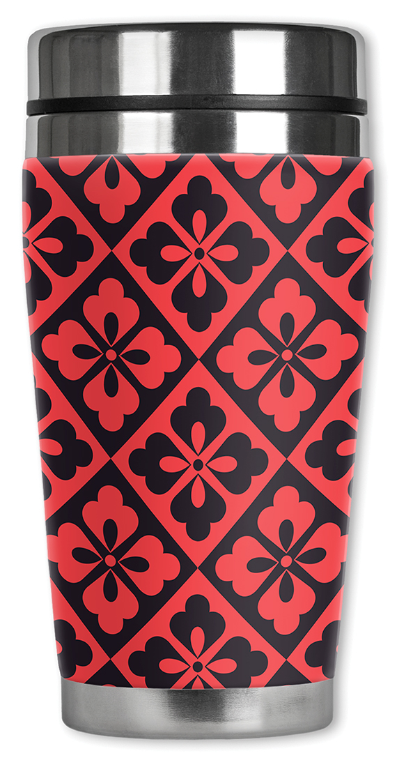 Red & Black Triangular Flowers - #2787