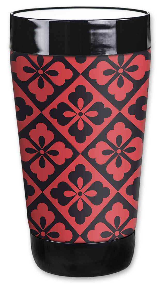 Red & Black Triangular Flowers - #2787