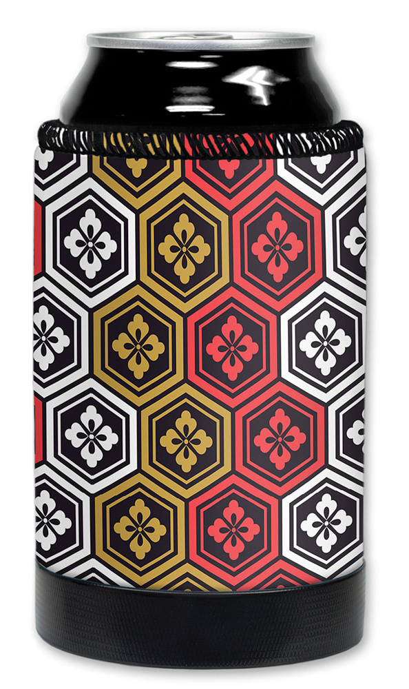 Red, White & Gold Hexagon Flower - #2789