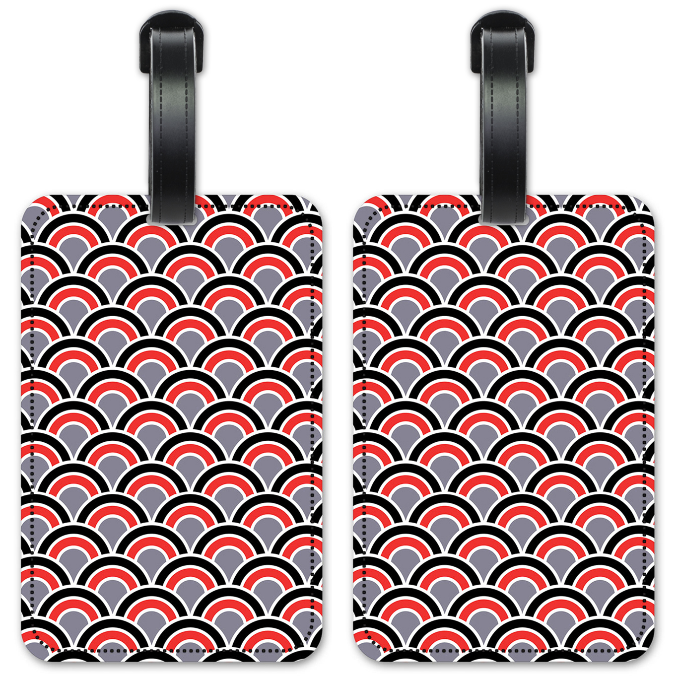 Red, Black & Gray Half Circles - #2792