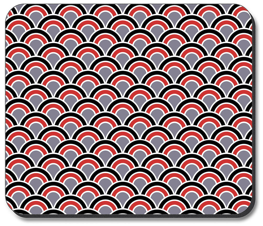 Red Black and Gray Half Circles - #2792