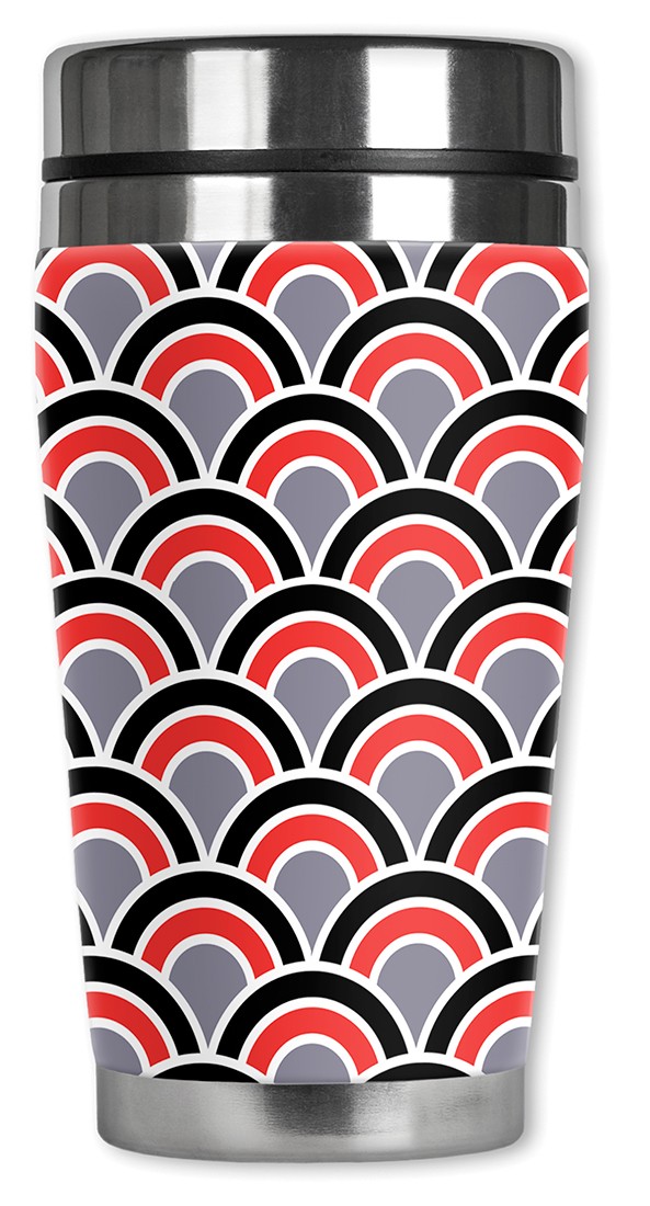 Red, Black & Gray Half Circles - #2792