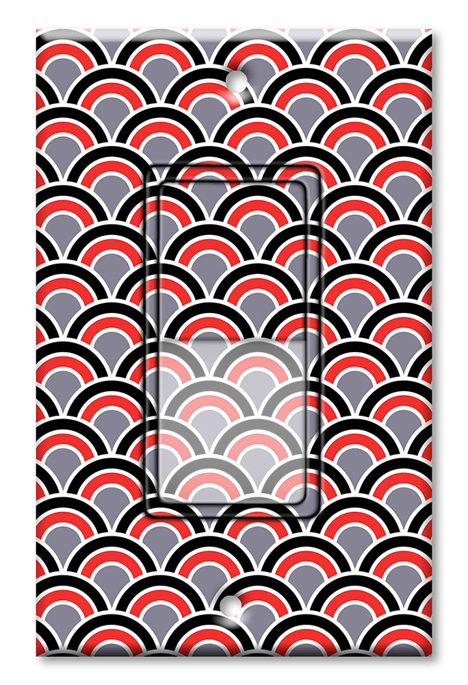 Red, Black and Gray Half Circles - #2792