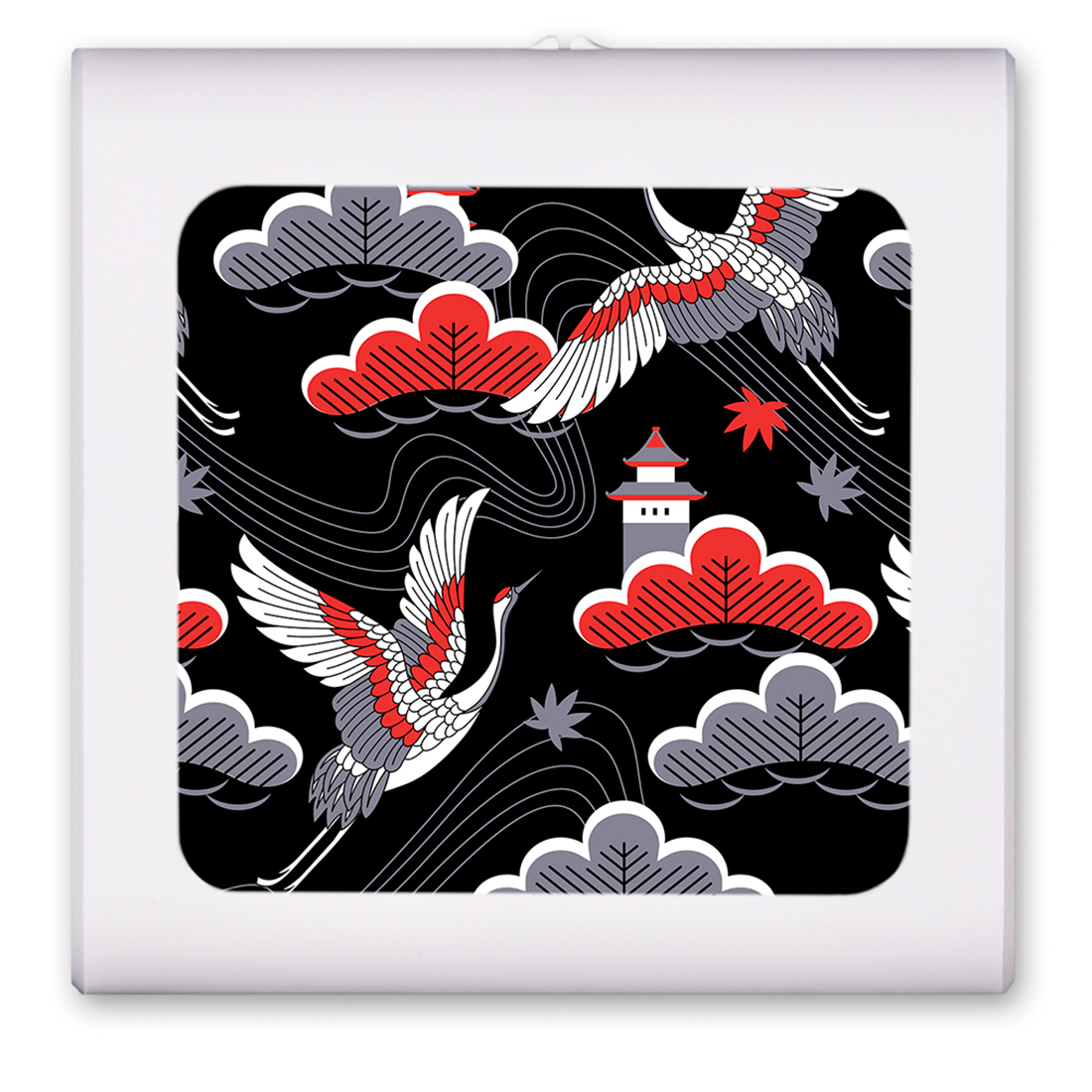 Red Black and Gray Cranes - #2793
