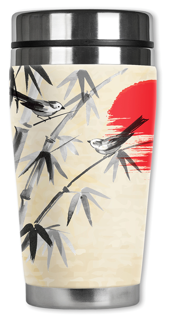 Birds on Bamboo Drawing - #2794