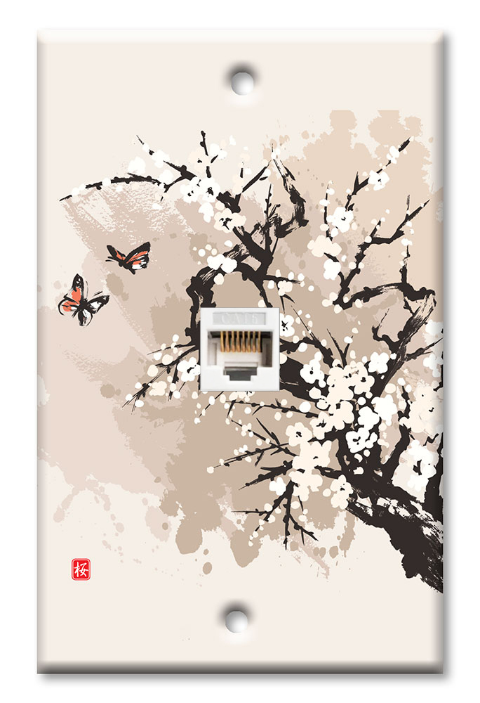 Cherry Blossoms and Butterflies - #2798