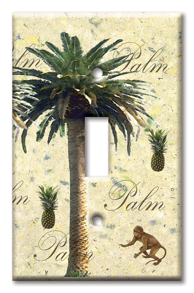 Art Plates - Decorative OVERSIZED Switch Plates & Outlet Covers - Palm Tree