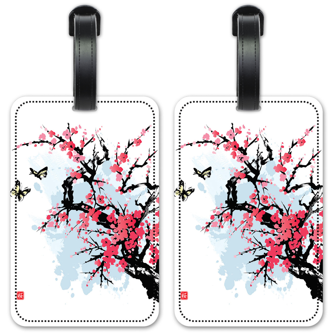 Pink Cherry Blossoms and Butterflies - #2801