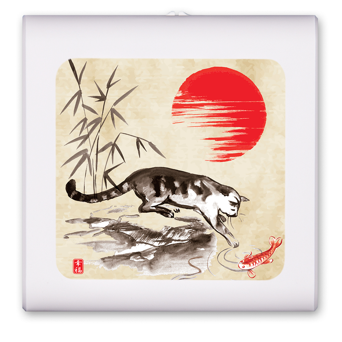 Cat and Koi Drawing - #2803