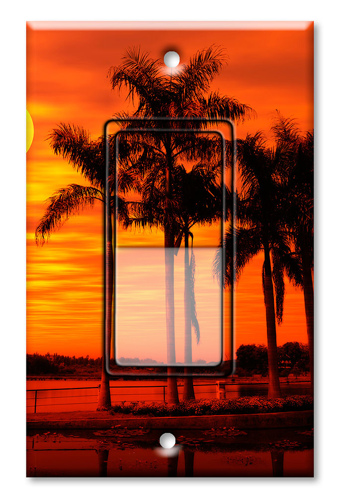 Orange Sunset on the Beach - #2827