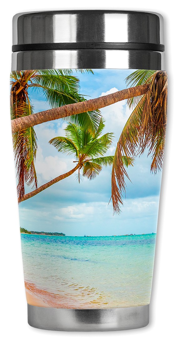 Beach Palm Trees Over the Water - #2832