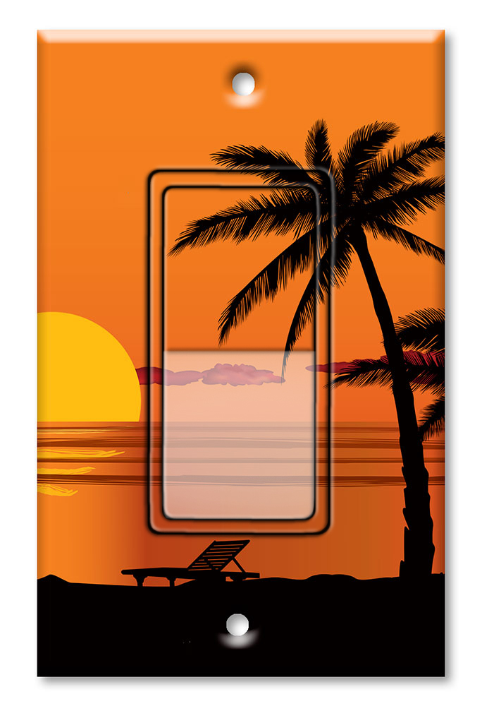 Beach Orange Sunset - #2836