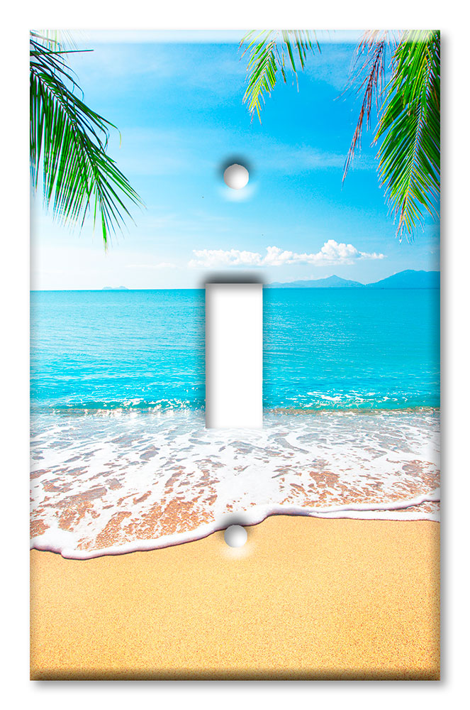 Art Plates - Decorative OVERSIZED Switch Plate - Outlet Cover - View from the Sand on Beach