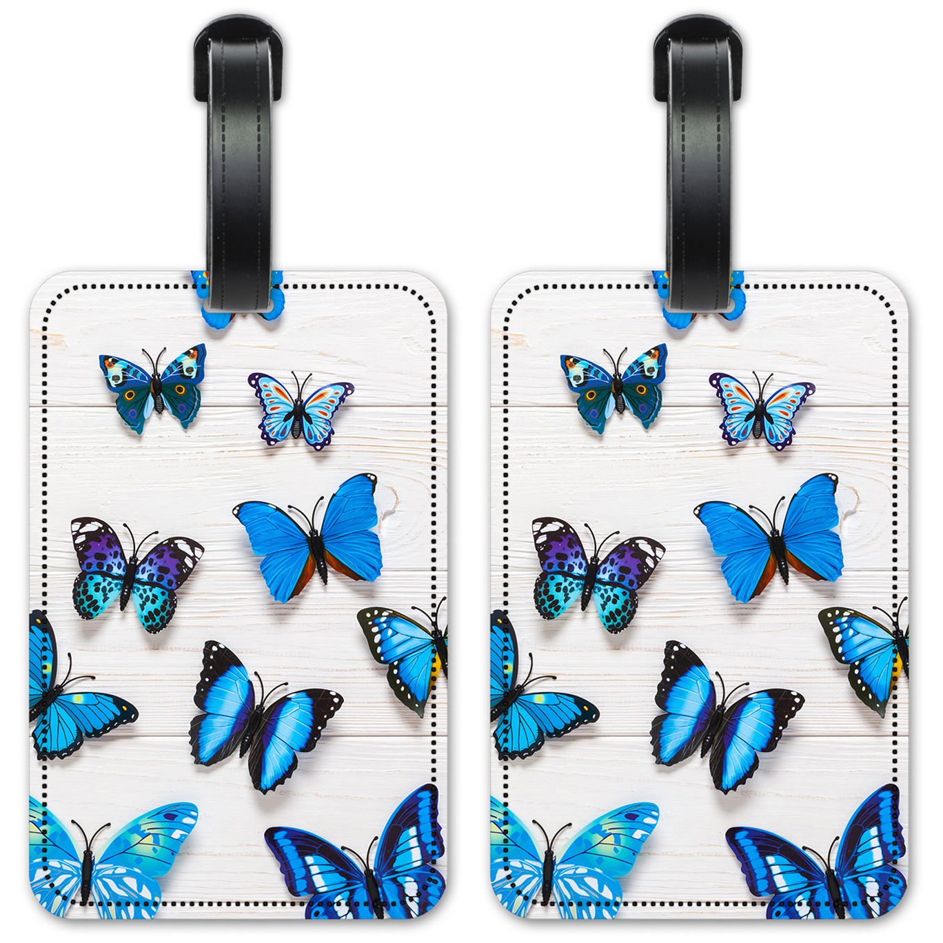 Blue Butterflies on Wood - #2850