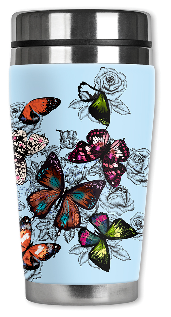 Colorful Butterflies with Roses - #2859