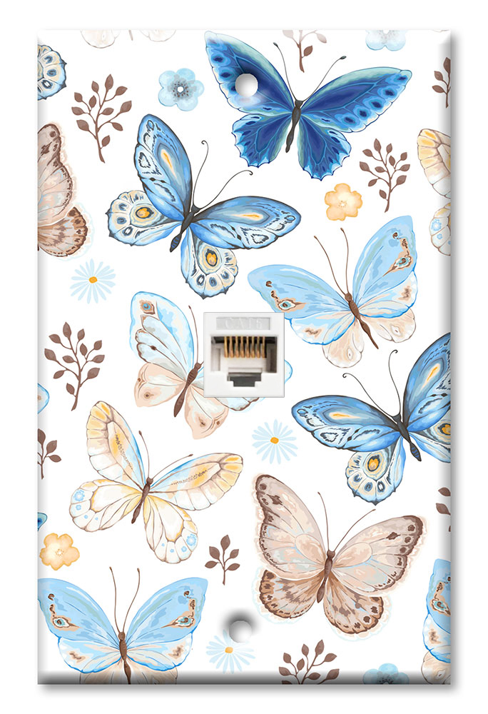 Blue and Tan Butterfly Toss - #2860