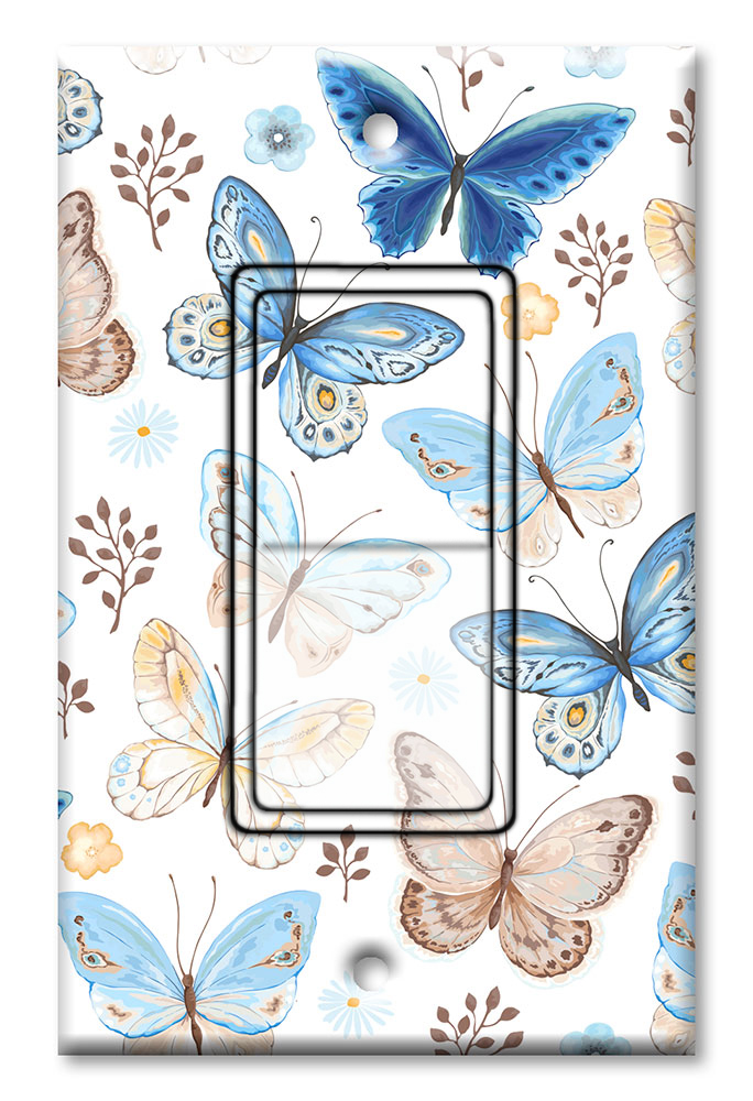 Blue and Tan Butterfly Toss - #2860