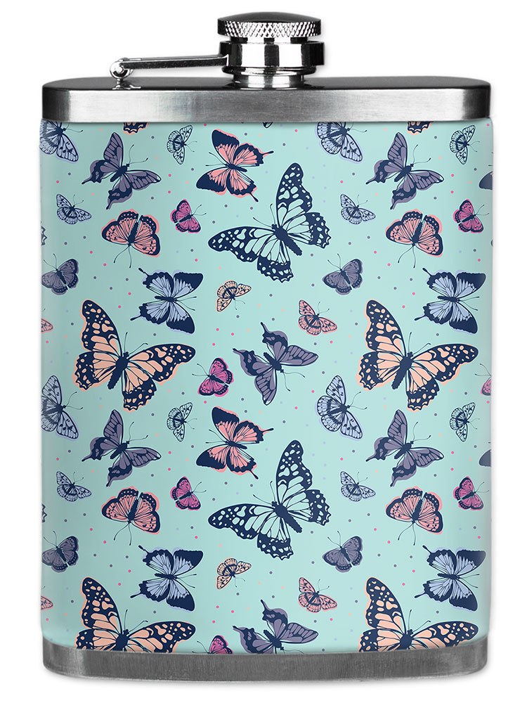 Pink, Blue & Green Butterflies - #2863