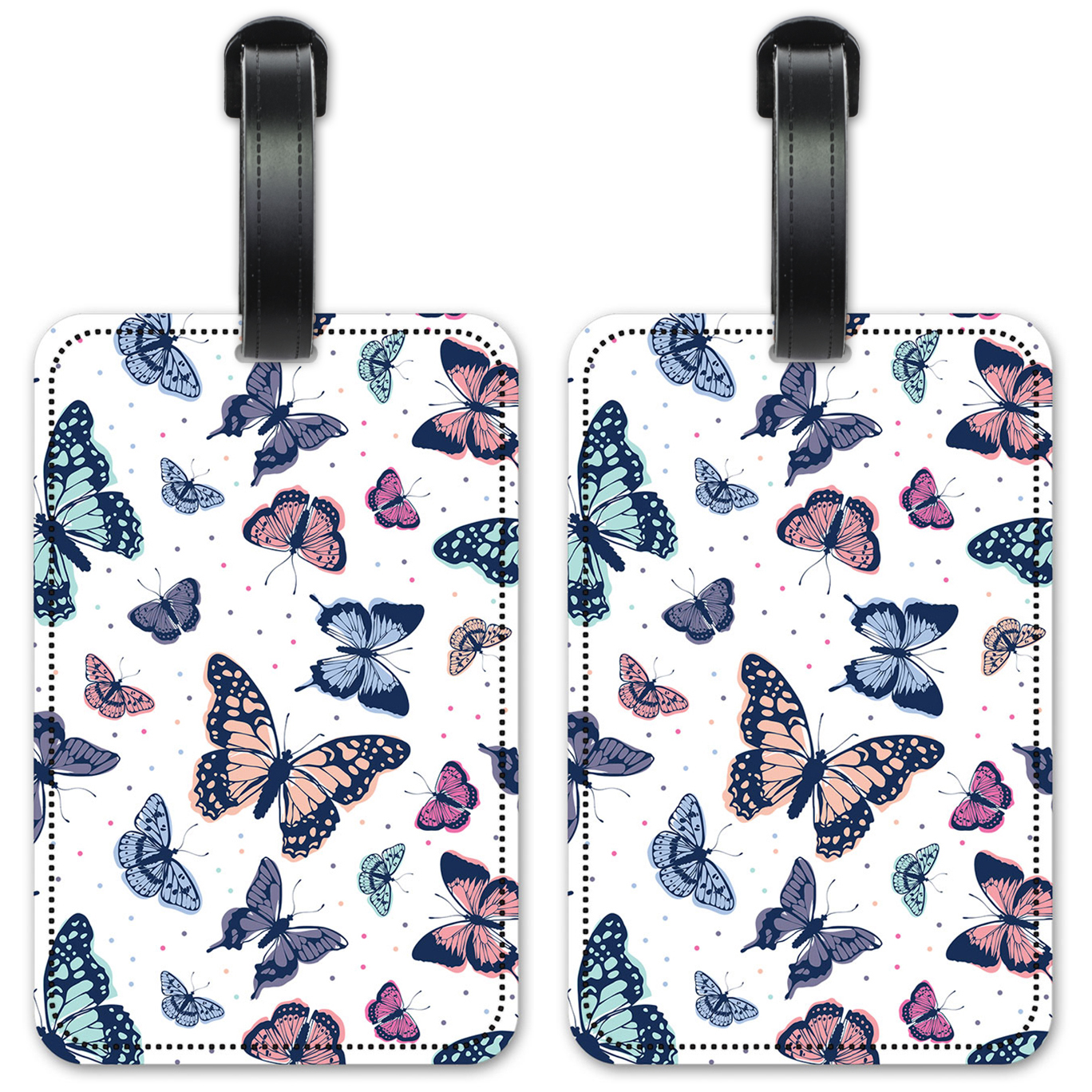 Pink, Blue & Green Butterflies - #2863