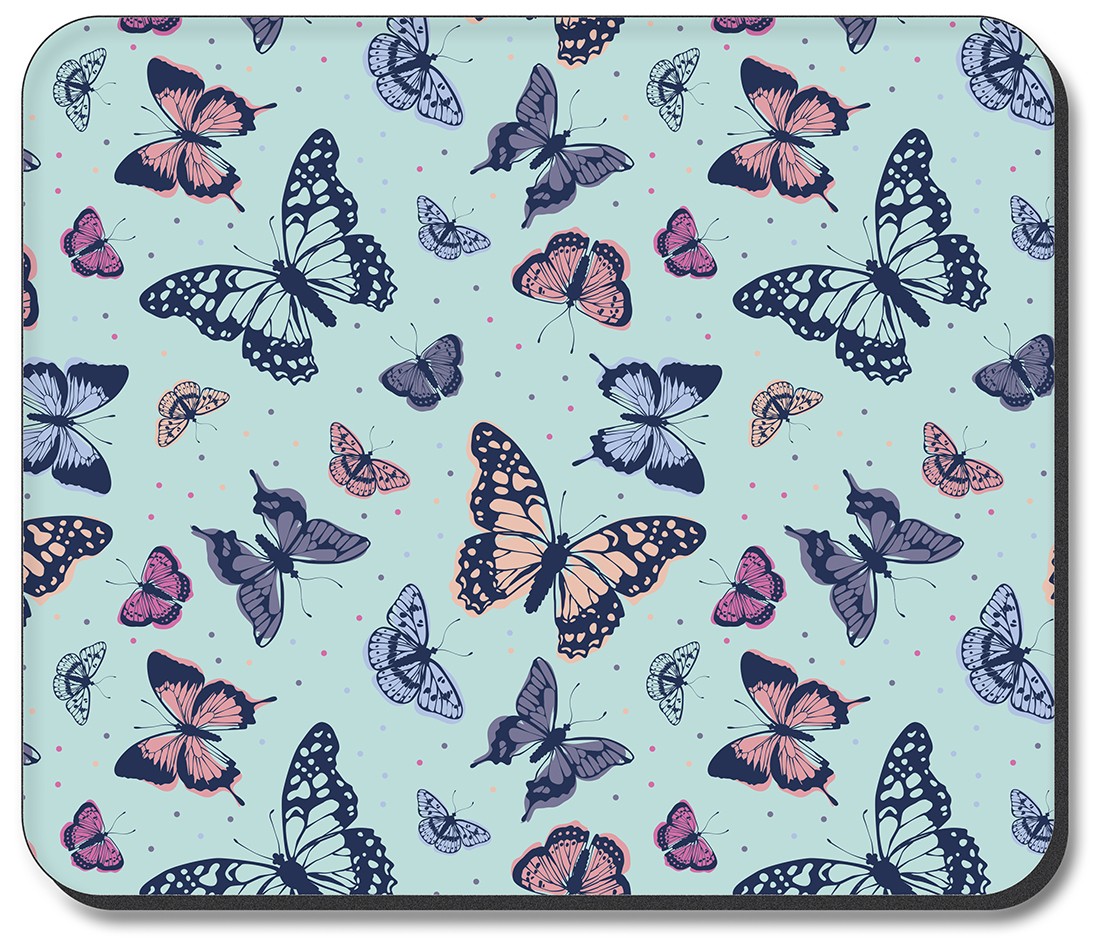Pink Blue and Green Butterflies - #2863