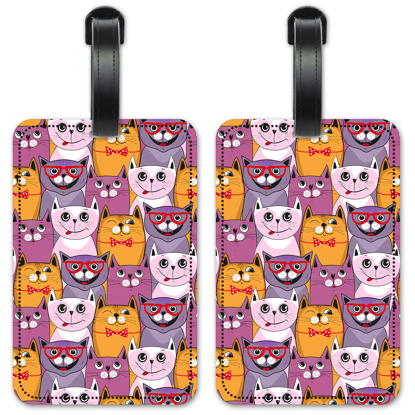 Pink, Purple & Orange Cats - #2865