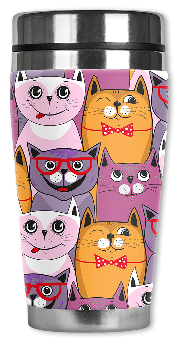 Pink, Purple & Orange Cats - #2865