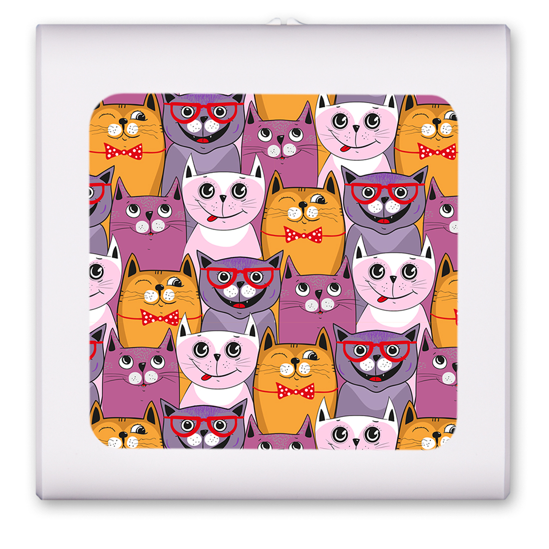 Pink Purple and Orange Cats - #2865
