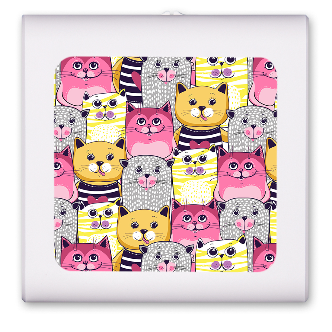 Pink Yellow and Gray Cat Toss - #2867