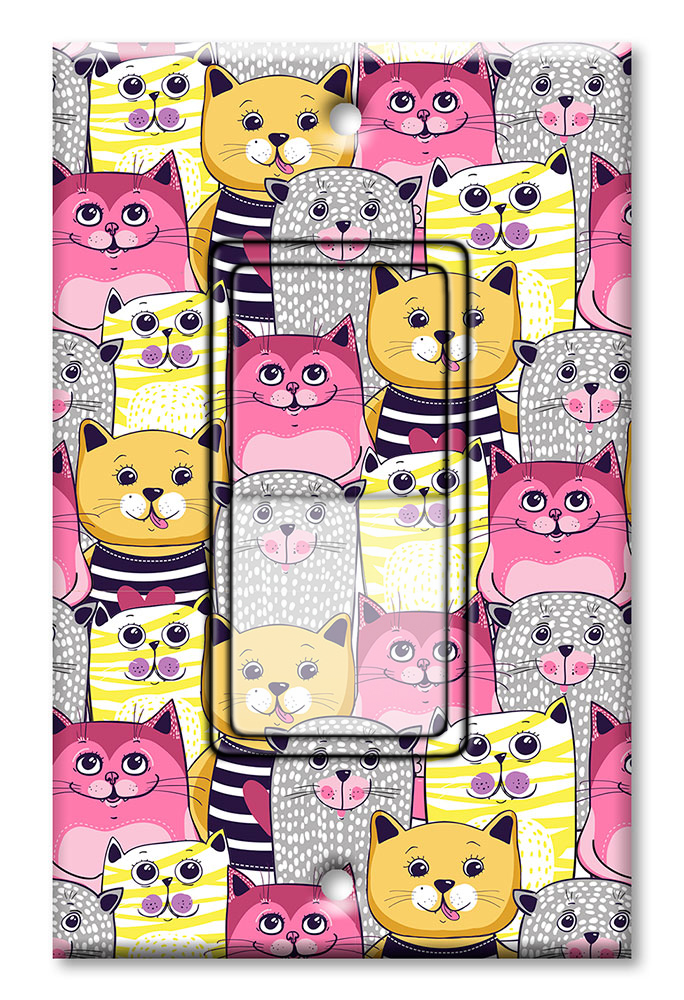 Pink, Yellow and Gray Cat Toss - #2867