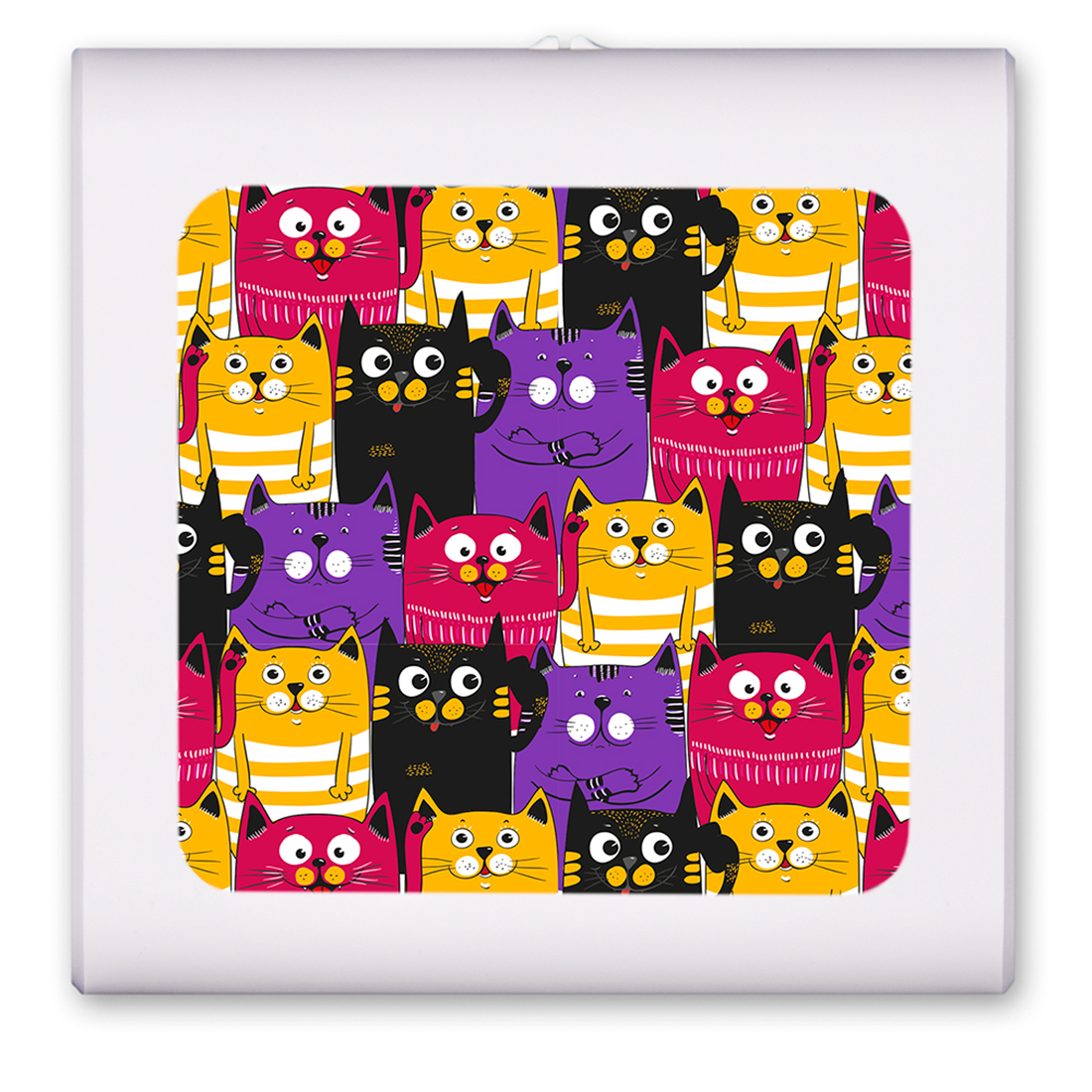 Black Purple and Orange Cat Toss - #2869