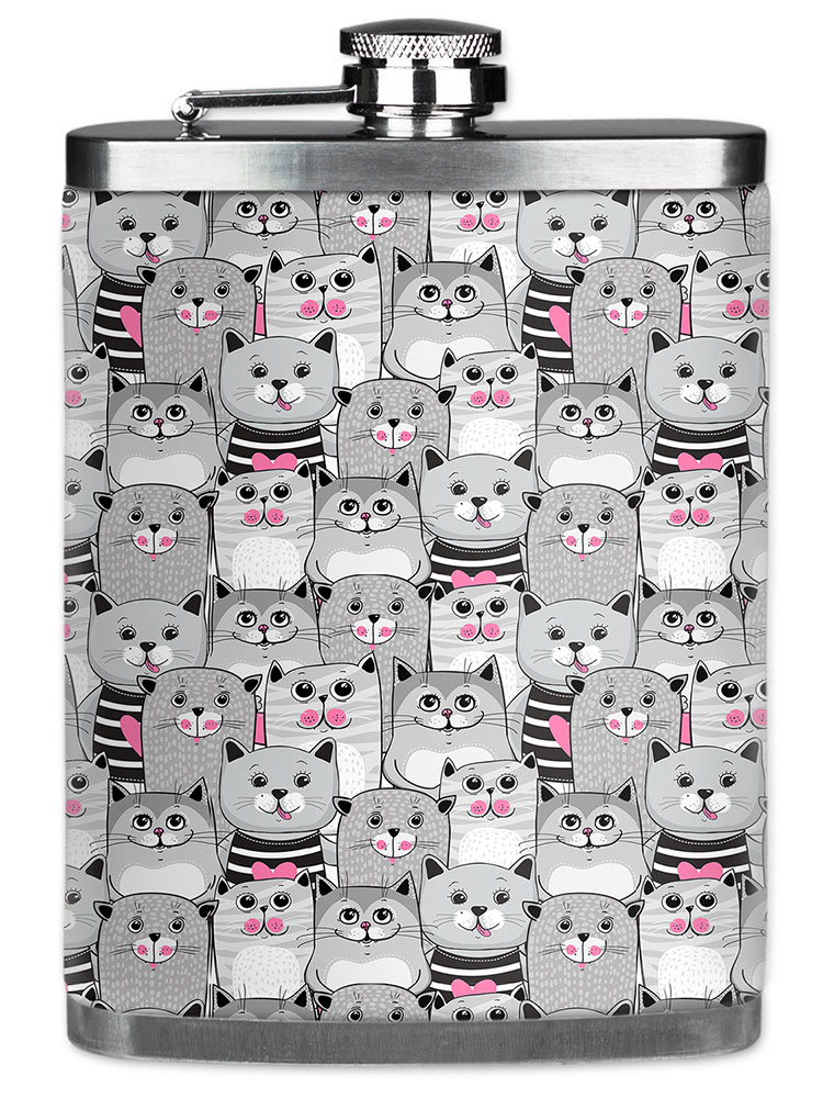 Gray, White & Pink Cat Toss - #2871