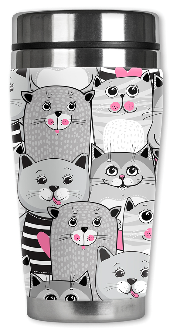 Gray, White & Pink Cat Toss - #2871