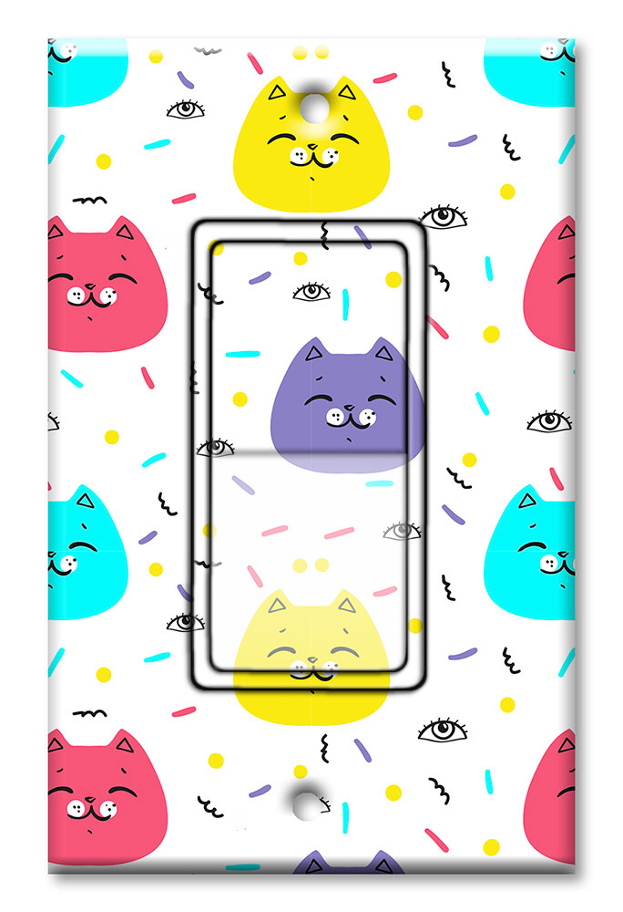 Colorful Cat Faces - #2875