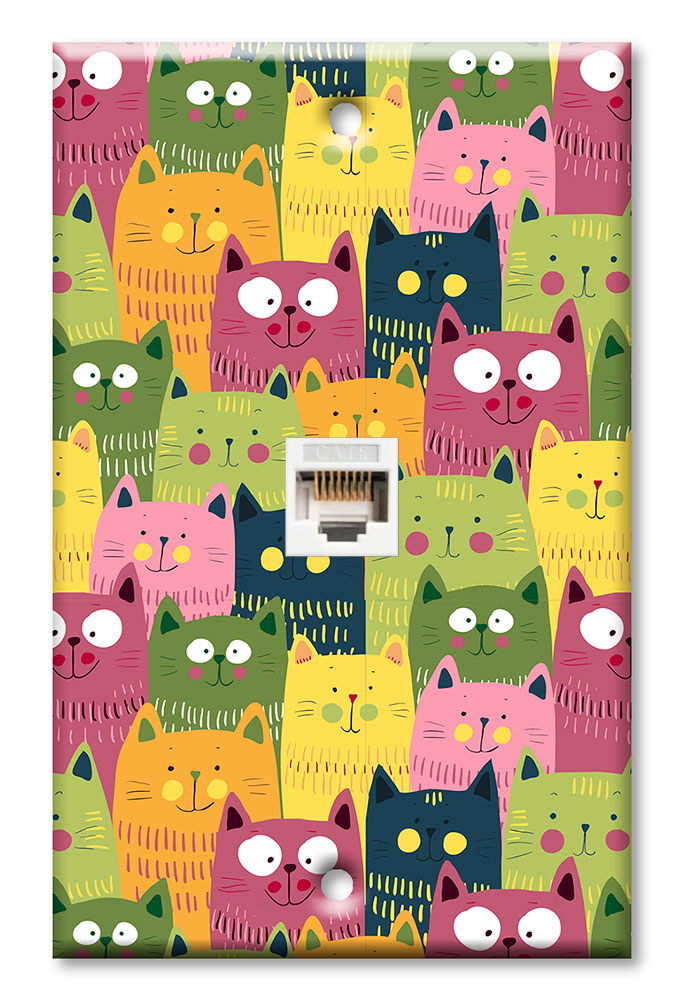 Green, Pink and Orange Cat Toss - #2877