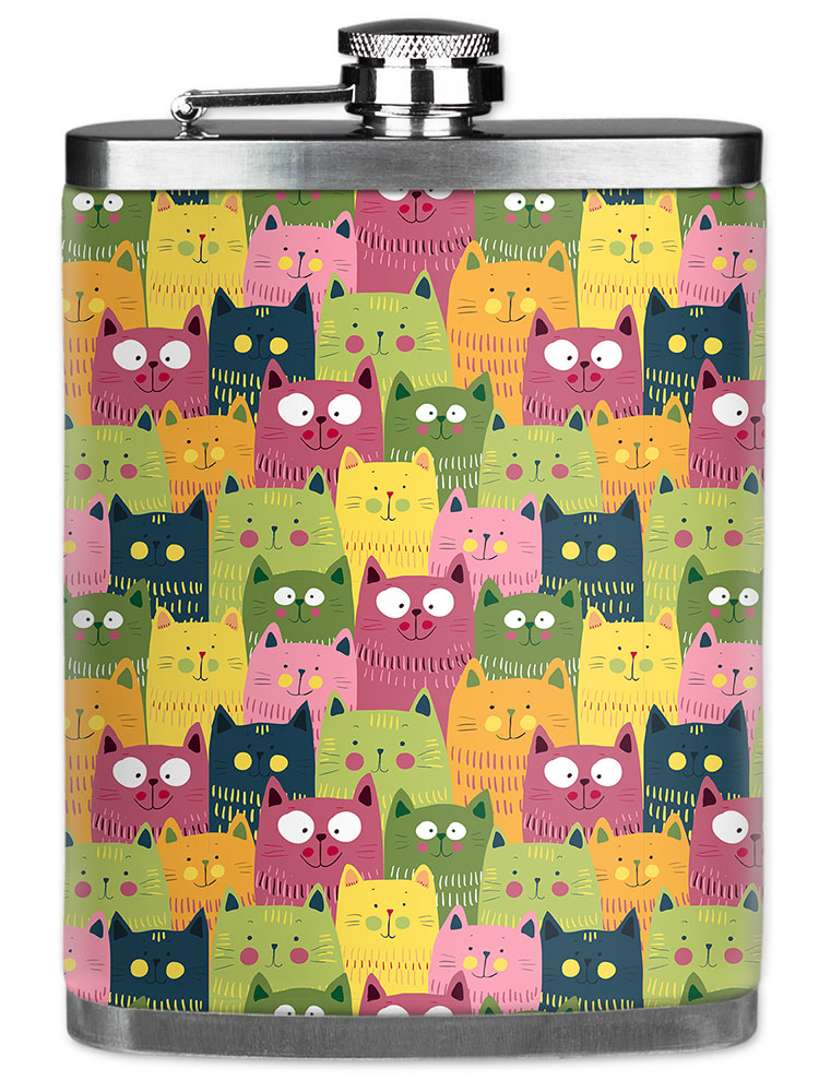 Green, Pink & Orange Cat Toss - #2877