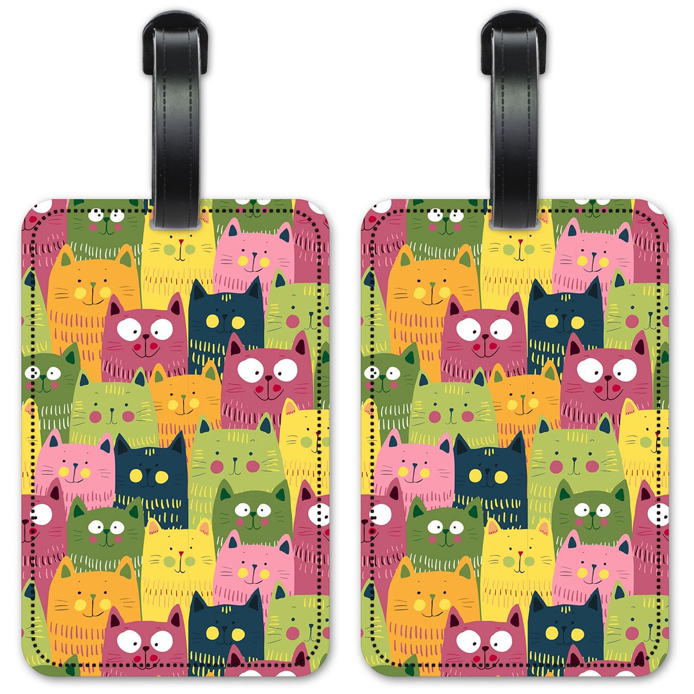 Green, Pink & Orange Cat Toss - #2877